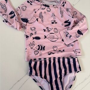 Cat & Jack Purple Kids Swim Rashguard Set